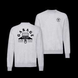 Pull gris col rond - Logo...